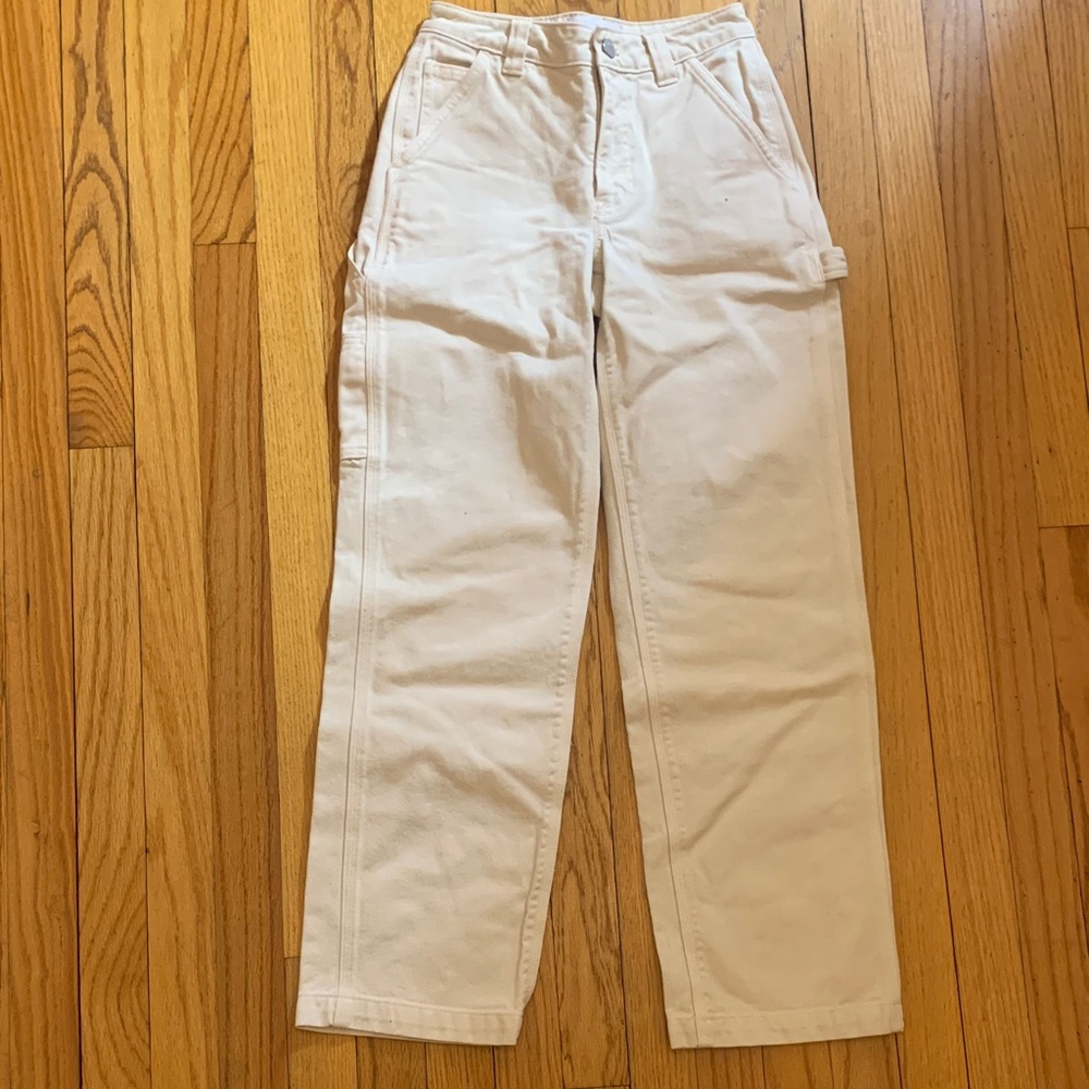 TNA Off-White Straight Leg Jeans